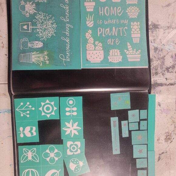 Bundle 4 ~ Reusable Silk Screen Stencils ~ 18 x 15 Binder~ Flowers, Garden, Bunn - Picture 11 of 16
